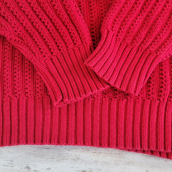Mens Vintage Nautica Red Knit Sweater Medium Made In USA - Picture 4 of 16